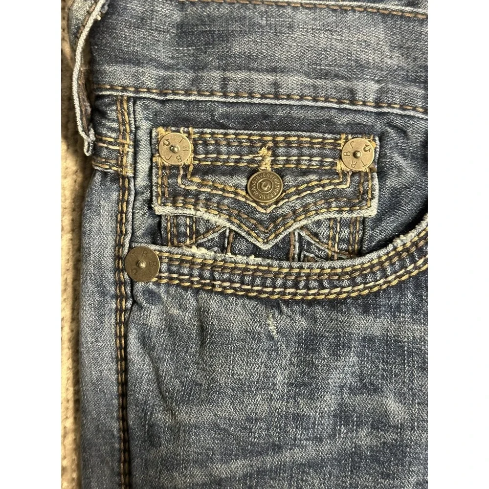 True Religion Jeans Men 42x34 Ricky Big QT Dark Wash Y2K Stitched Denim